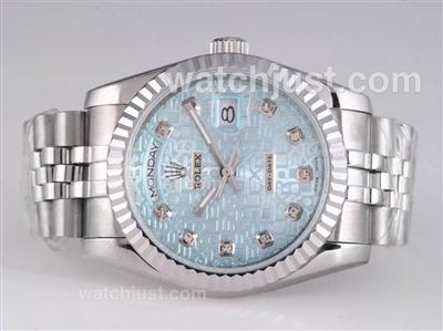 Rolex Day-Date Automatic Diamond Marking with Blue Computer Dial