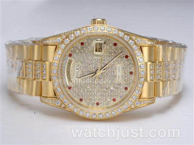 Rolex Day-Date Automatic Full Gold with Diamond Bezel and Dial