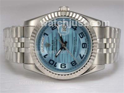 Rolex Day-Date Automatic with Blue Graphical Dial-Number Marking