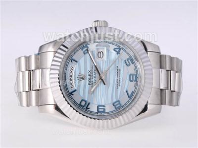 Rolex Day-Date II Automatic Number Marking with Blue Wave Dial-41mm New Version