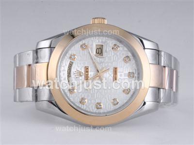 Rolex Day-Date II Automatic Two Tone Diamond Marking with Computer Dial-41mm New Version