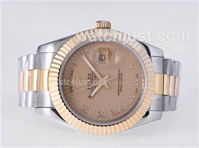Rolex Day-Date II Automatic Two Tone Roman Marking with Golden Dial-41mm New Version