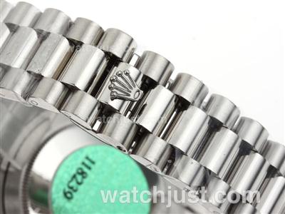 Rolex Day-Date II Swiss ETA 2836 Movement Diamond Bezel and Dial with Stick Markers