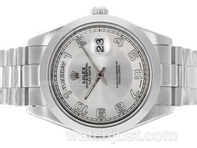 Rolex Day-Date II Swiss ETA 2836 Movement Number Markers with White Dial-41mm Version