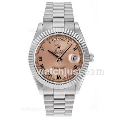 Rolex Day-Date II Swiss ETA 2836 Movement Roman Markers with Champagne Dial