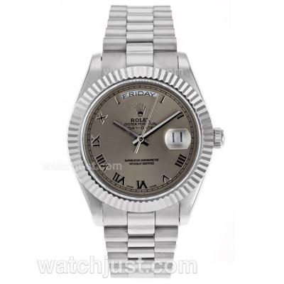 Rolex Day-Date II Swiss ETA 2836 Movement Roman Markers with Gray Dial