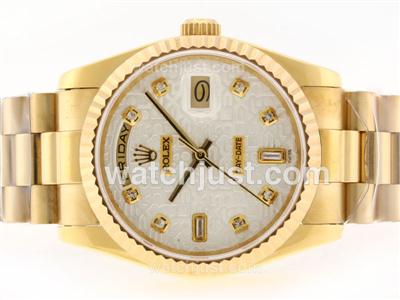 Rolex Day-Date Swiss ETA 2836 Movement Full Gold Diamond Marking with Computer Dial