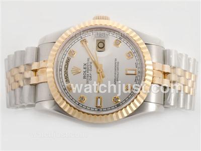 Rolex Day-Date Swiss ETA 2836 Movement Two Tone /14K Wrapped Gold-Diamond Marking