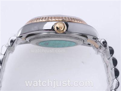 Rolex Day-Date Swiss ETA 2836 Movement Two Tone with Golden Dial-Diamond Marking