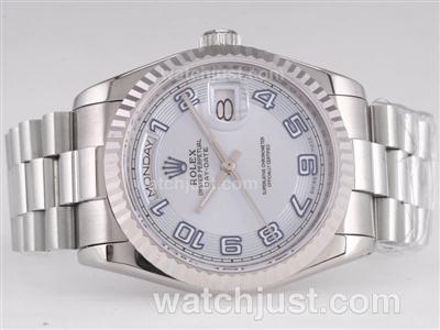 Rolex Day-Date Swiss ETA 2836 Movement with Light Blue Dial-Number Marking