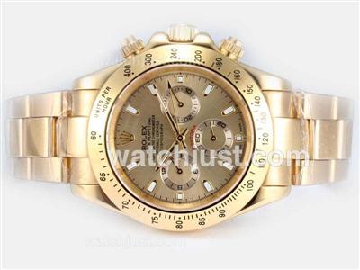 Rolex Daytona Automatic 18K Full Gold Plated with Golden Dial