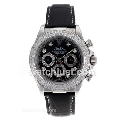 Rolex Daytona Automatic Diamond Bezel with Black Dial