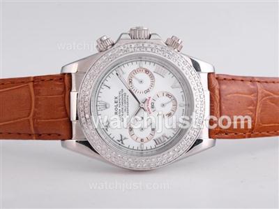 Rolex Daytona Automatic Diamond Bezel with White Dail-Roman Marking