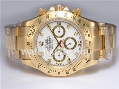 Rolex Daytona Automatic Full 18K Gold Plated with White Dial