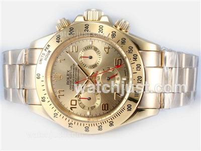 Rolex Daytona Automatic Full Gold with Golden Dial-Number Marking