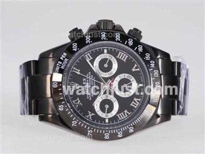 Rolex Daytona Automatic Full PVD with Black Dial-Roman Marking