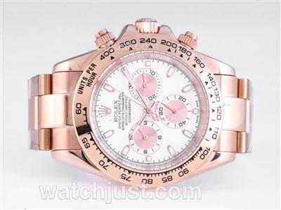 Rolex Daytona Automatic Full Rose Gold with White Dial