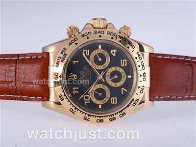 Rolex Daytona Automatic Gold Case with Black Dail-Number Marking
