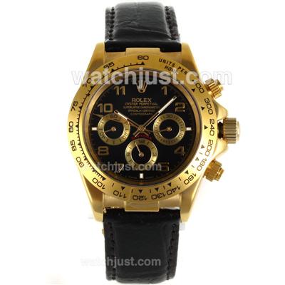 Rolex Daytona Automatic Gold Case with Black Dial-Number Marking