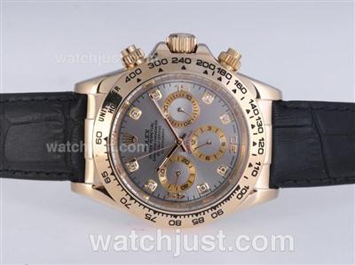 Rolex Daytona Automatic Gold Case with Gray Dail-Diamond Marking