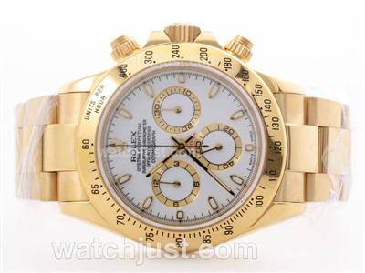 Rolex Daytona Chronograph Swiss Valjoux 7750 Movement Full Gold Stick Marking- New Improved 29J Version