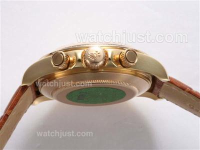 Rolex Daytona Chronograph Swiss Valjoux 7750 Movement Gold Case with Diamond Bezel and Dial