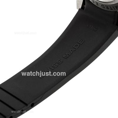 Rolex Daytona Chronograph Swiss Valjoux 7750 Movement PVD Bezel with Grey Dial-Black Rubber Strap