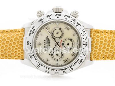 Rolex Daytona Cosmograph Working Chronograph with Yellow MOP Dial - Yellow Strap