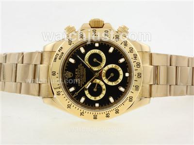 Rolex Daytona II Automatic Full Gold with Black Dial/Stick Marking-42mm Version