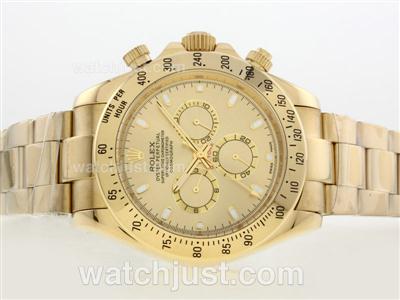 Rolex Daytona II Automatic Full Gold with Golden Dial/Stick Marking-42mm Version