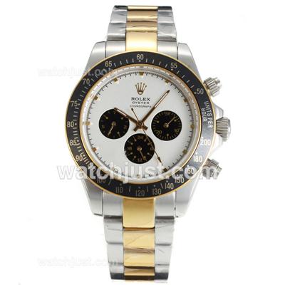 Rolex Daytona II Automatic Two Tone Case Ceramic Bezel with White Dial