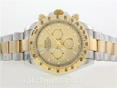 Rolex Daytona II Automatic YG/SS Two Tone with Golden Dial/Stick Marking-42mm Version