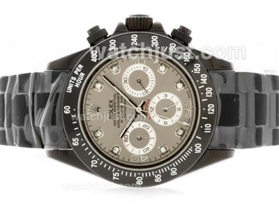 Rolex Daytona Pro Hunter Automatic Full PVD with Gray Dial-Diamond Marking