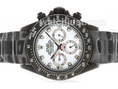 Rolex Daytona Pro Hunter Automatic Full PVD with White Dial-Diamond Marking