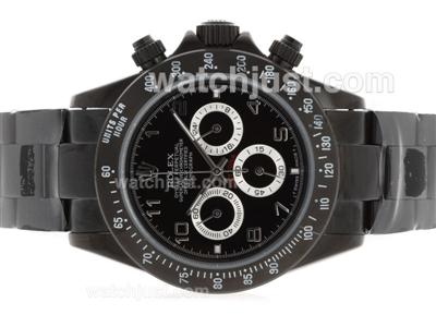 Rolex Daytona Pro Hunter Working Chronograph Full PVD with Black Dial-Number Marking