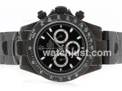 Rolex Daytona Pro Hunter Working Chronograph Full PVD with Black Dial-Stick Marking