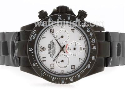 Rolex Daytona Pro Hunter Working Chronograph Full PVD with White Dial-Number Marking