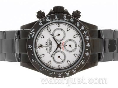 Rolex Daytona Pro Hunter Working Chronograph Full PVD with White Dial-Stick Marking