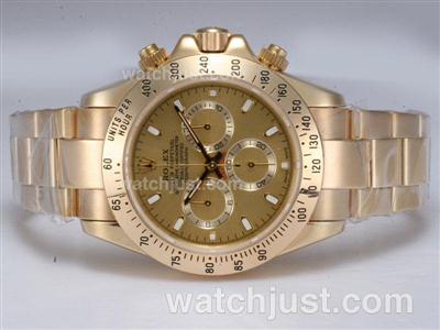 Rolex Daytona Working Chronograph -Full Gold with Golden Dial