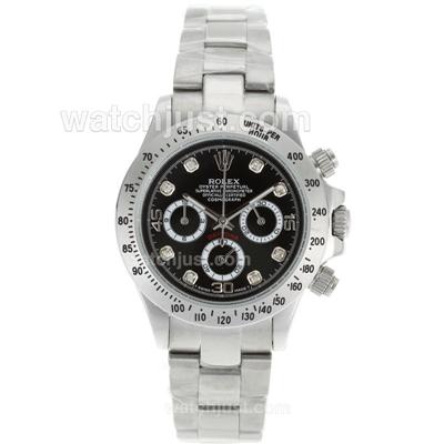 Rolex Daytona Working Chronograph Diamond Markers with Black Dial-Lady Size