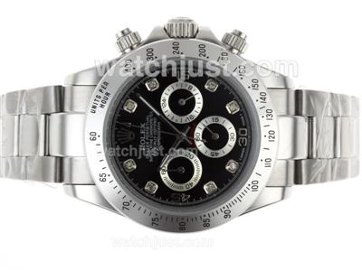 Rolex Daytona Working Chronograph Diamond Markers with Black Dial