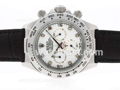 Rolex Daytona Working Chronograph Diamond Marking with White Dial
