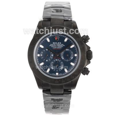 Rolex Daytona Working Chronograph Full PVD Stick Markers with Blue Dial