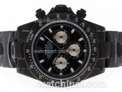 Rolex Daytona Working Chronograph Full PVD Stick Marking with Black Dial