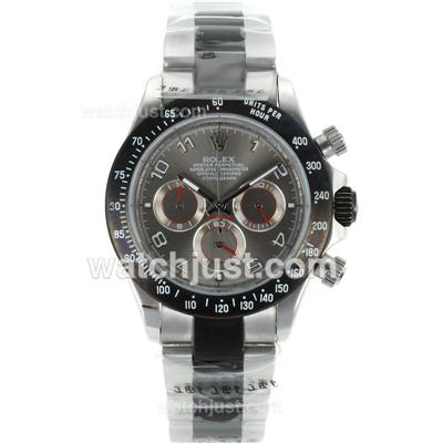 Rolex Daytona Working Chronograph Number Markers with Gray Dial-S/S with PVD Strap