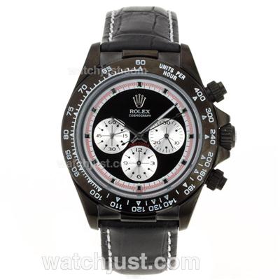 Rolex Daytona Working Chronograph PVD Case with Black Dial