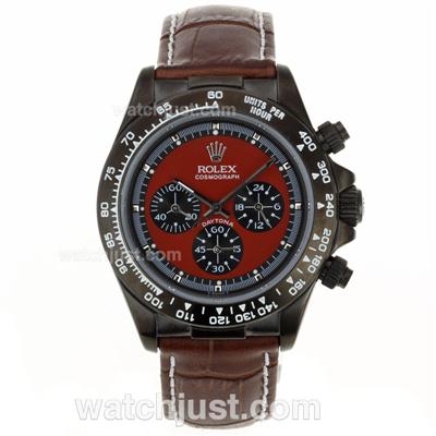Rolex Daytona Working Chronograph PVD Case with Red Dial
