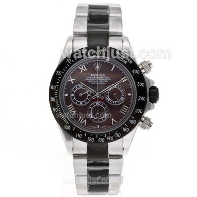 Rolex Daytona Working Chronograph Roman Markers with Brown MOP Dial-S/S with PVD Strap