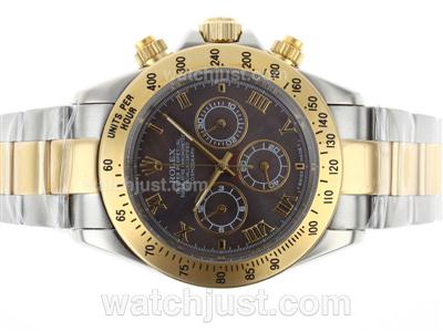 Rolex Daytona Working Chronograph Two Tone Roman Markers with Black MOP Dial