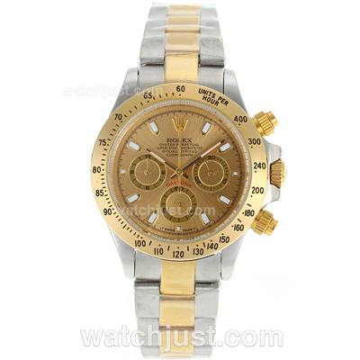 Rolex Daytona Working Chronograph Two Tone Stick Markers with Golden Dial-Lady Size